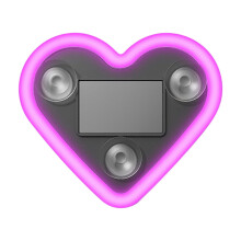 A Car Solar Window Heart Light For Interior Decoration Heart Shaped Neon Light With Suction Cups And Charging Cable 2Pc Weight 0.24 Lbs