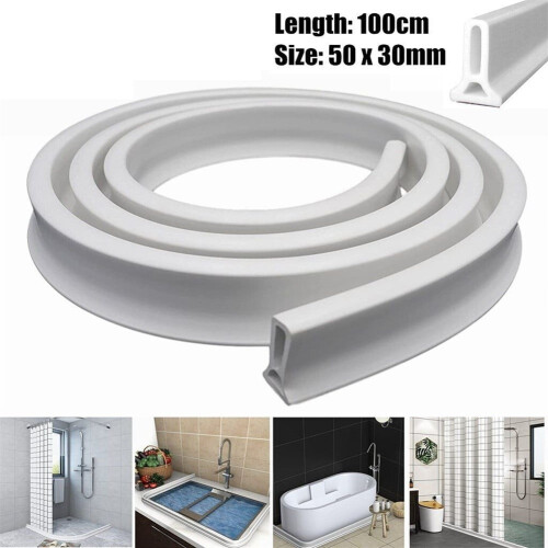 White PVC Shower Water Stopper Strip 1M