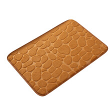 Stone embossed memory foam bath mat, ultra-soft & water-absorbent, non-slip, machine washable, 15.7"x23.6", khaki
