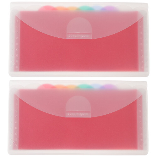 Currency Holder for Bills Plastic Accordion Folder 2 Pcs