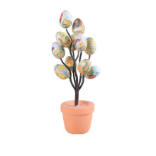 Easter Desktop Decorative Ornament Cartoon Printed Egg Potted Figure for Seasonal Display Easter Decoration