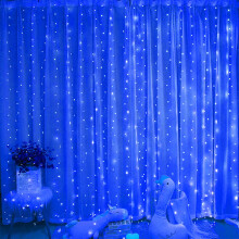 300 LED Fairy Curtain Lights, 9.8ftx9.8ft, USB-Powered, 8 Modes, Remote Control – Compatible with Indoor, Bedroom, Dorm, Wedding Decor