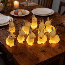 Easter LED String Lights with Rabbit & Egg Design – Indoor/Outdoor Decor, Garden Party & Holiday Home Lighting