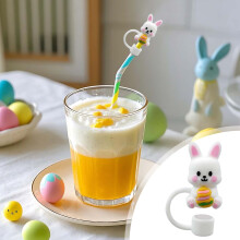 Easter Straw Cover Bunny Shape Dust Plug