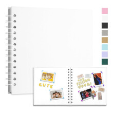 DIY Loose Leaf Photo Album - 17.5"x17.5" Scrapbook with 40 Pages, Hard Cover, 360 Rotating Sheets for Wedding, Baby, Travel & Commemorative Memories