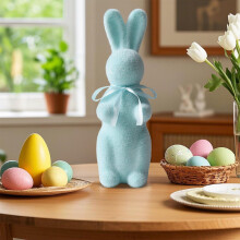 Easter Bunny Figurine with Bow Tie Spring Decor