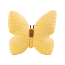 Elegant Butterfly-Shaped Throw Pillow with Lace Trim, Soft Stuffed Cushion Pad, Cute Decorative Pillow for Sofa, Living Room, Bedroom – Yellow