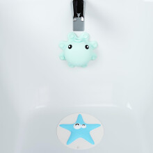 Silicone Bathtub Overflow Drain Cover Blue