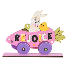 Easter Wooden Decor Signs with Bunny Design, Tabletop Ornaments & Centerpieces – Compatible with Easter Tray & Home Decoration