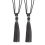 Curtain Tiebacks Handmade Rope with Tassel Dark Ash 2 Pack 1
