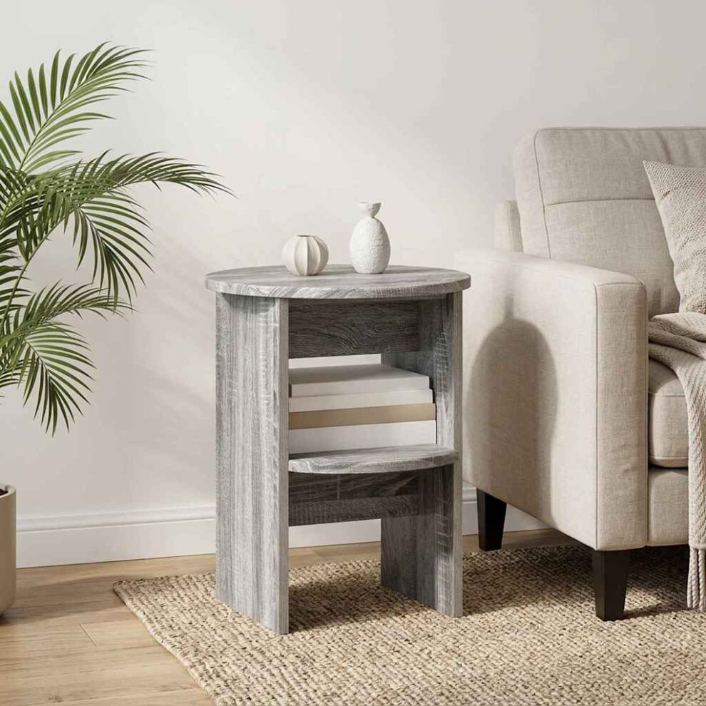 Vidaxl Side Cabinet Grey Sonoma Ø40 X 50 Cm Engineered Wood