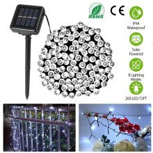 Solar String Lights White 200LED 22M 8 Modes Waterproof 2PCS