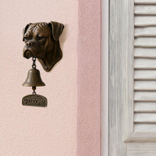 8x5 Inch Metal Dog Welcome Doorbell Cute Round Face Alert Ears Warm Gaze Home Porch Garden Entrance Decor Pet Lovers Gift