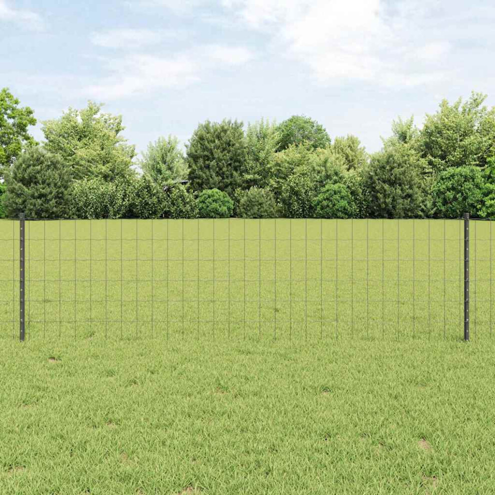 Vidaxl Welded Wire Fence 25 X 0.6 M (W X H) Pvc-Coated Steel Grey Mesh