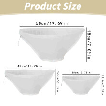 Clearance: 3-Size Nut & Soy Bag, Dumpling Filling & Cheese Straining Nylon Cheesecloth – Reusable, Compatible with All Strainers