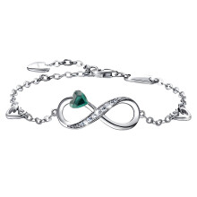 Moderigtigt armbånd med uendelighedsmotiv, kubisk zirkonia og krystal - 925 sølv - Perfekt gave til bryllup eller jubilæum