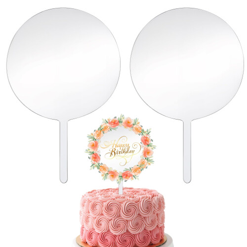 Acrylic Cake Topper Blank 2 pcs for Birthday Wedding
