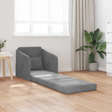 vidaXL Folding Sofa Bed Dark Grey 65 x 80 x 83 cm Velvet
