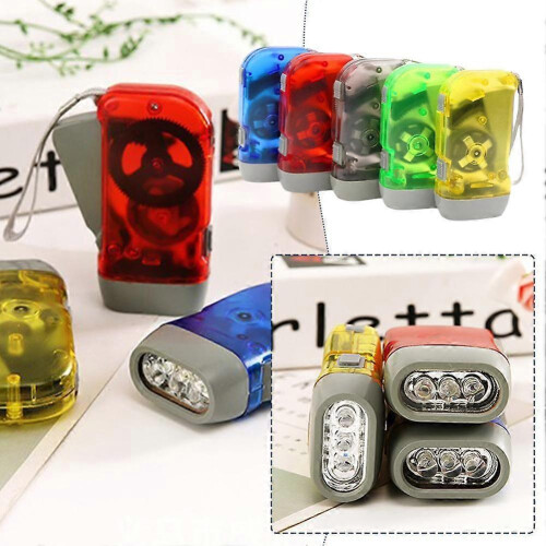 5PCS Hand Crank Flashlight Emergency LED No Battery Self Powered Charging 2