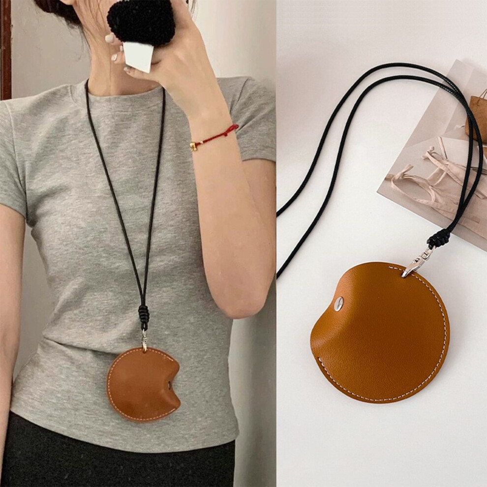 Headphone Organizer Pouch Â Hanging Neck Storage Bag, Leather Earbud Case & Cable Organizer For Earphones, Charger & Accessories 9087558534127