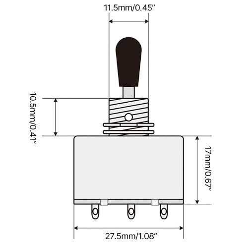 Electric Guitar 3Way Toggle Electric Guitar Pickup Selector 3 Position Pickup Toggle with Knob Caps 2