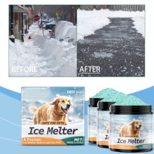 Pet-Safe Ice Melt 3Pc Set – Non-Toxic, Paw-Friendly, Quick-Thawing Deicer for Driveways, Sidewalks & Steps, compatible with pets