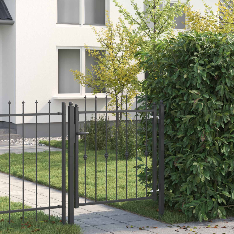 Vidaxl Fence Gate Horst 100 X 100 Cm Metal Black Lockable