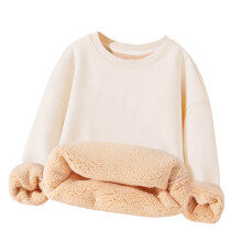 Girls Fleece Sherpa-Lined Sweatshirt Beige 3-4 Years