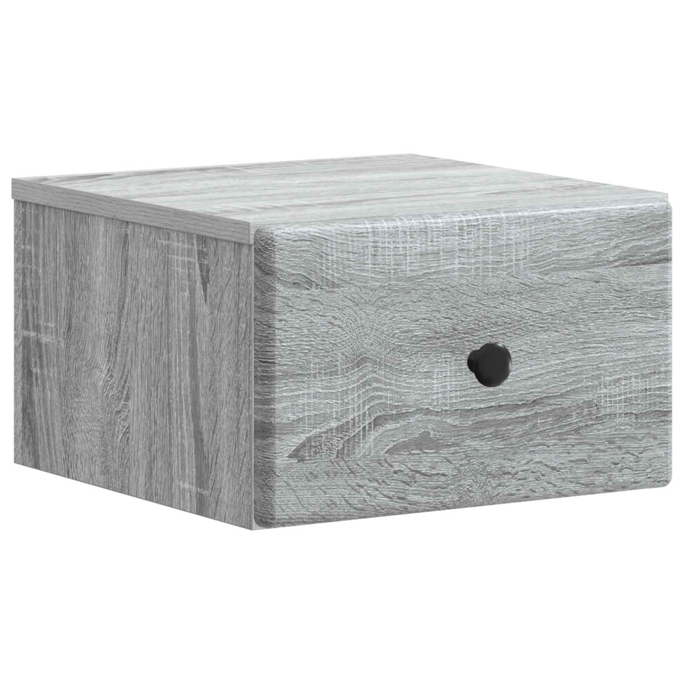 Vidaxl Wall-Mounted Bedside Cabinet Grey Sonoma 34.5 X 33 X 20 Cm
