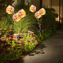 Outdoor Decor Solar Garden Lights Outdoor 3 LED Lights Waterproof Solar Flower Lights Warm Light Solar Decorative Lights For Yard Pathway Patio Decor