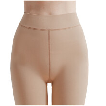 Asdoklhq Women's Lined High-Waisted Tights Beige M