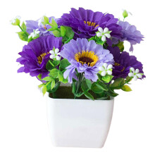 Lifelike Artificial Chrysanthemum & Gypsophila Bonsai in Planter – Realistic Indoor Decor for Kitchen, Bathroom, Wall, Porch, Patio