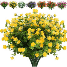 Clearance 8 Bundles Artificial and Camellia Flowers Plastic Greenery Stems for Outdoor Garden Patio Home Decor