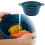 Deep Blue Foldable Collander – 4x9in, with Base & Handles, Compatible with Pasta, Fruit, Veg 2