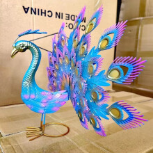 Peacock Statue Garden Decor Metal Peacock Yard Art Lawn Decor Outdoor-30CM