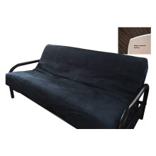 Navy Blue Easy Fit Futon Cover, Bonded Micro-Suede Slipcover for Queen Bed (60x80), Machine-Washable, No-Slip, Compatible with Sofa & Day Bed