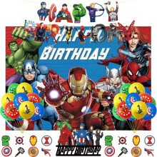 Avenger Superhero Birthday Party Supplies Set 12 pcs