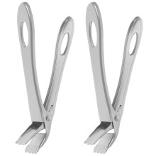 2Pcs Stainless Steel Anti-Scalding Dish Plate Tongs for Home Kitchen Use