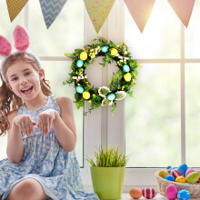 Stylish Artificial Flower Easter Wreath for Indoor/Outdoor Spring Decor – Compatible with Easter Celebrations