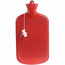Übergroße 3-Liter-Wärmflasche aus Gummi mit Fleecebezug und Silikonband, BPA-/PVC-frei, Rot – Geeignet zur Schmerzlinderung und Wärmen