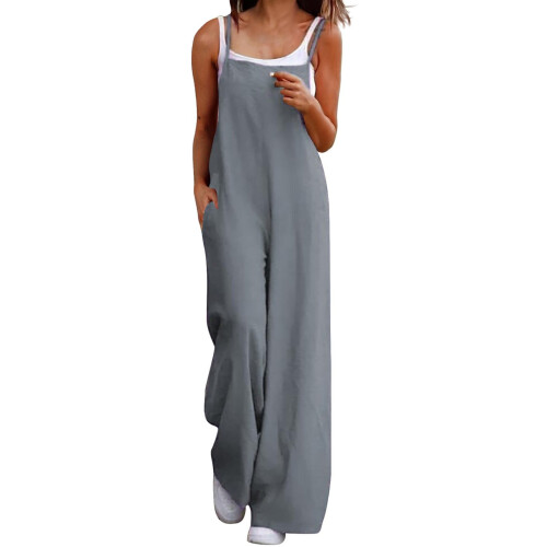 Γυναικεία Petite Φλοράλ Αμάνικα Baggy Ολόσωμη Φόρμα με Ριχτή Γραμμή, Συμβατή με Στυλ