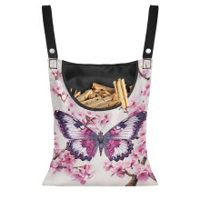 Sac à pinces à linge papillon – Organisateur suspendu motif fleurs de pêcher (lot de 2), grande ouverture, résistant à la saleté, pour