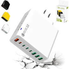 USB Wall Charger 4 USB-C + 4 USB-A 8-in-1 Waterproof