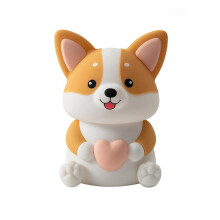 Silikónové nočné svetlo Corgi do dievčenskej izby s tromi režimami jasu, 30-minútovým časovačom, ovládaním klepnutím a rýchlym