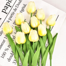 Artificial Tulips Flowers Fake Flowers, 20 Faux Flower Tulips Bouquets for DIY Wedding Home Garden Hotel Party Office Decoration