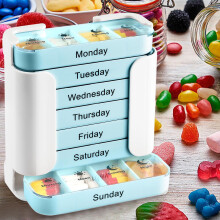 28-Compartment Weekly Pill Organizer | Food-Grade | 7-Day AM/PM Sorting | Portable & Durable | Compatible with Home & Travel