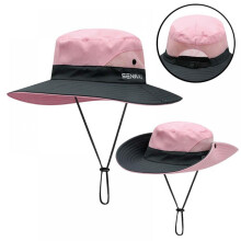 Bucket Hat Wide Brim Quick Drying Breathable Packable Foldable Sunshade Sun Ponytail Cap With Chin Strap