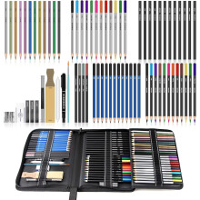 74pcs Sketching Pencils Set: Graphite, Colored, Metallic, Charcoal – Ideal Gift for Beginners & Pros, Teens & Adults