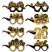 16Pcs Black & Gold Paper Glasses Decorations – Vintage 1945 Style, Compatible with 80th/90th Birthday Parties