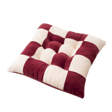 Plush Chair Seat Cushion 40x40cm with Checkered Texture. Suitable for Living Room Chairs, Sofa Chairs.,Brick Red,40x40cm